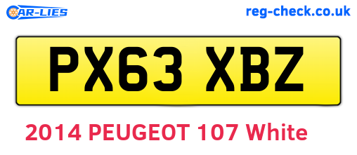 PX63XBZ are the vehicle registration plates.