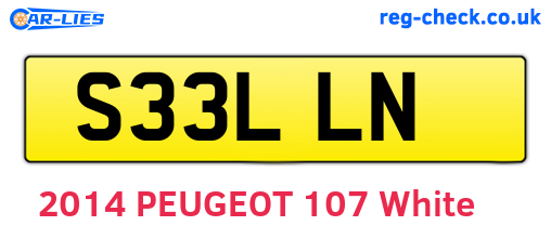S33LLN are the vehicle registration plates.