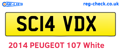 SC14VDX are the vehicle registration plates.