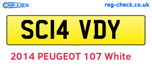 SC14VDY are the vehicle registration plates.