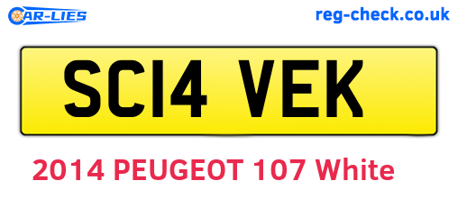 SC14VEK are the vehicle registration plates.