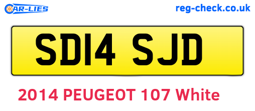 SD14SJD are the vehicle registration plates.