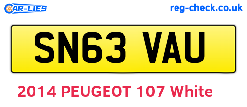 SN63VAU are the vehicle registration plates.