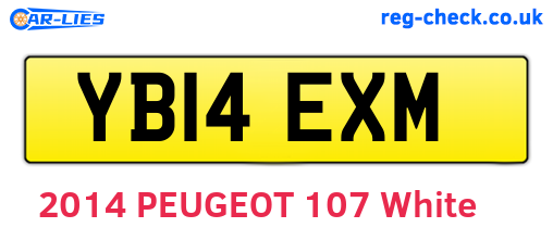 YB14EXM are the vehicle registration plates.