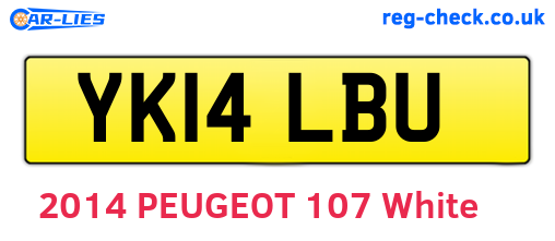 YK14LBU are the vehicle registration plates.