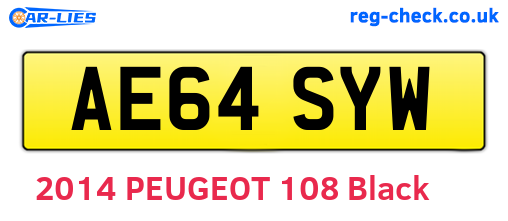 AE64SYW are the vehicle registration plates.