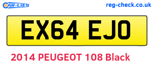 EX64EJO are the vehicle registration plates.