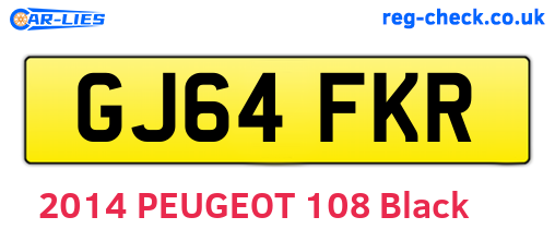 GJ64FKR are the vehicle registration plates.