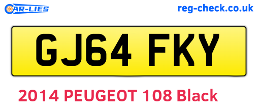 GJ64FKY are the vehicle registration plates.