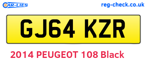 GJ64KZR are the vehicle registration plates.