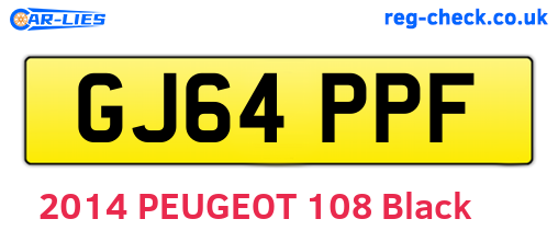 GJ64PPF are the vehicle registration plates.