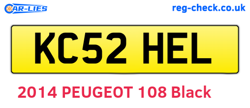 KC52HEL are the vehicle registration plates.