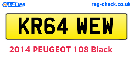KR64WEW are the vehicle registration plates.