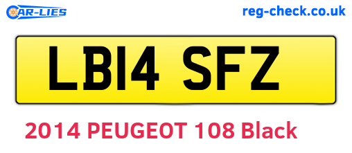 LB14SFZ are the vehicle registration plates.