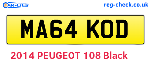MA64KOD are the vehicle registration plates.
