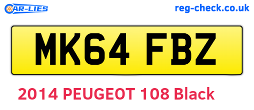MK64FBZ are the vehicle registration plates.