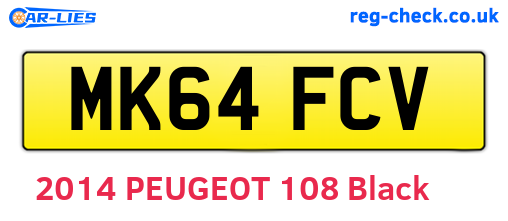 MK64FCV are the vehicle registration plates.