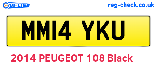 MM14YKU are the vehicle registration plates.