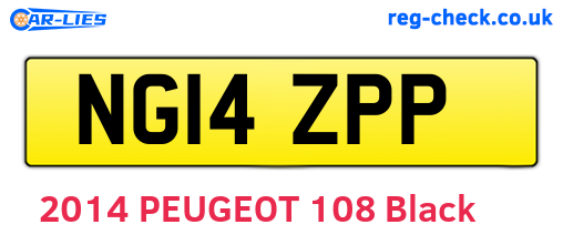 NG14ZPP are the vehicle registration plates.