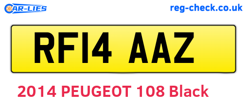 RF14AAZ are the vehicle registration plates.