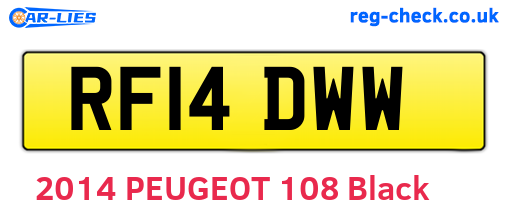 RF14DWW are the vehicle registration plates.