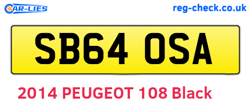 SB64OSA are the vehicle registration plates.