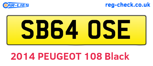SB64OSE are the vehicle registration plates.