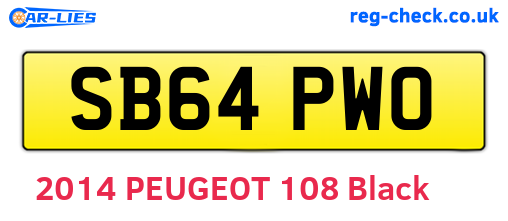 SB64PWO are the vehicle registration plates.