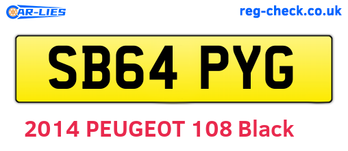 SB64PYG are the vehicle registration plates.