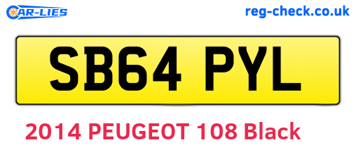 SB64PYL are the vehicle registration plates.