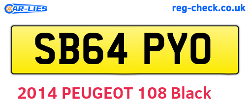 SB64PYO are the vehicle registration plates.