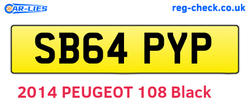 SB64PYP are the vehicle registration plates.