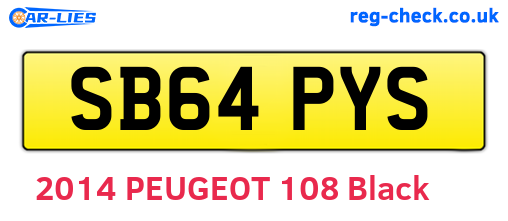 SB64PYS are the vehicle registration plates.