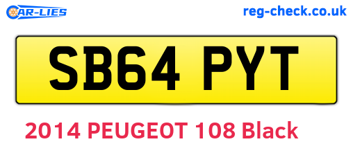 SB64PYT are the vehicle registration plates.