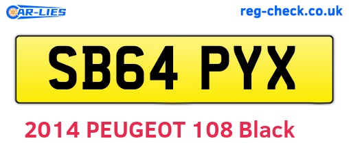 SB64PYX are the vehicle registration plates.