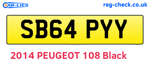 SB64PYY are the vehicle registration plates.