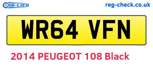WR64VFN are the vehicle registration plates.