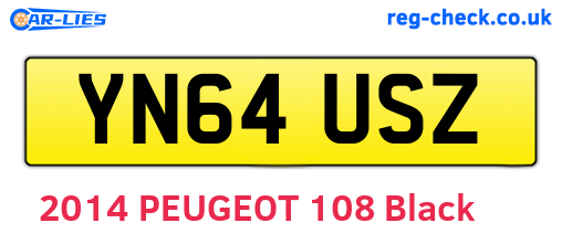 YN64USZ are the vehicle registration plates.