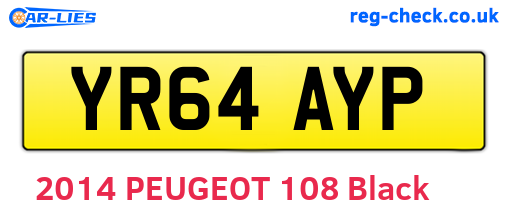 YR64AYP are the vehicle registration plates.