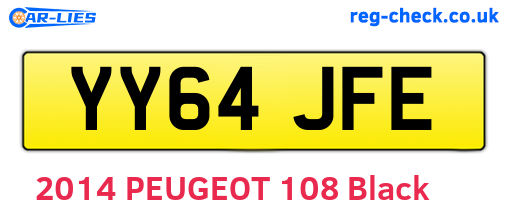 YY64JFE are the vehicle registration plates.