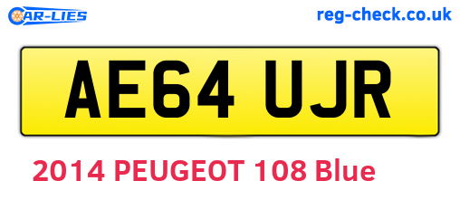 AE64UJR are the vehicle registration plates.