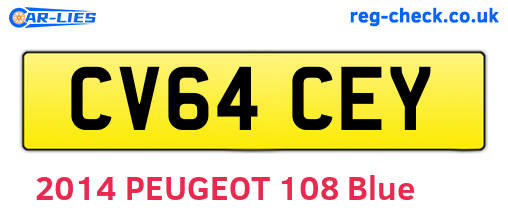 CV64CEY are the vehicle registration plates.