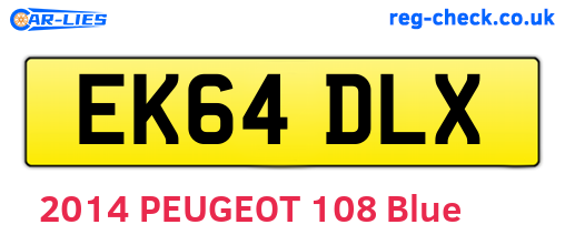 EK64DLX are the vehicle registration plates.