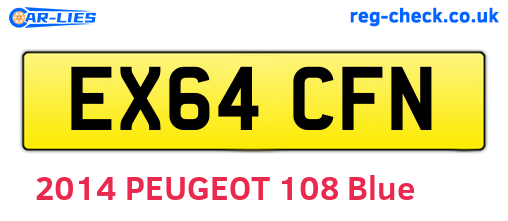 EX64CFN are the vehicle registration plates.