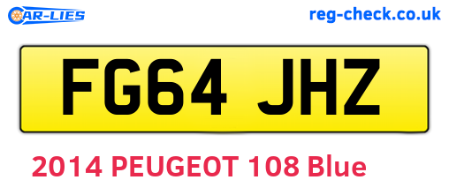 FG64JHZ are the vehicle registration plates.