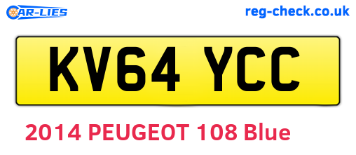 KV64YCC are the vehicle registration plates.