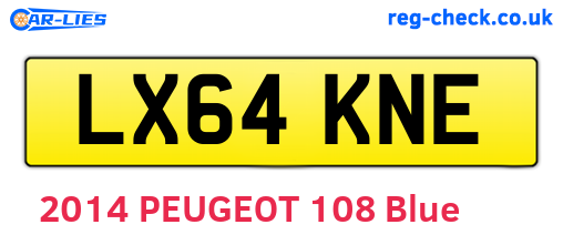 LX64KNE are the vehicle registration plates.