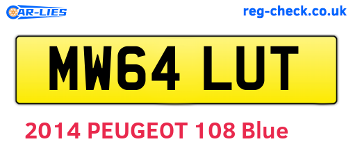 MW64LUT are the vehicle registration plates.