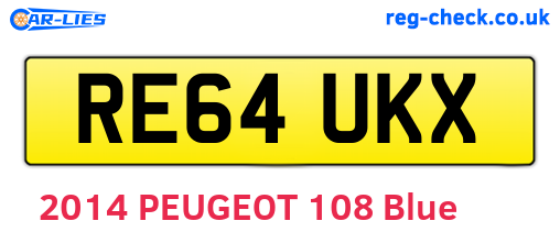RE64UKX are the vehicle registration plates.