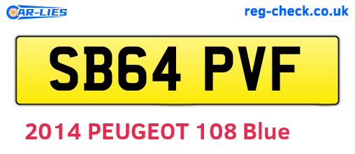 SB64PVF are the vehicle registration plates.